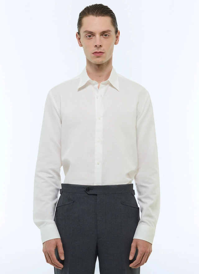 Men's shirt white linen Fursac - H3EDAV-DH50-A001