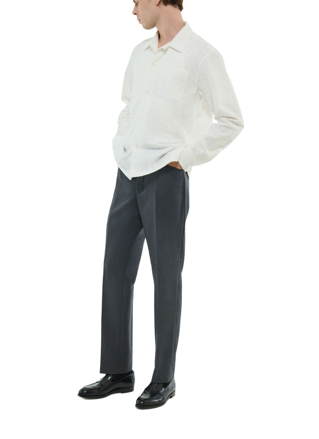 Men's white, ecru cotton shirt Fursac - H3FURE-FH09-A001