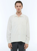 Embroidered cotton shark collar shirt - H3FURE-FH09-A001