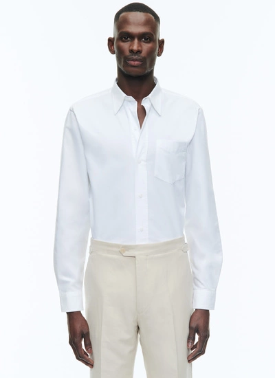 Men's shirt white organic cotton oxford Fursac - H3VIBA-DH01-A001