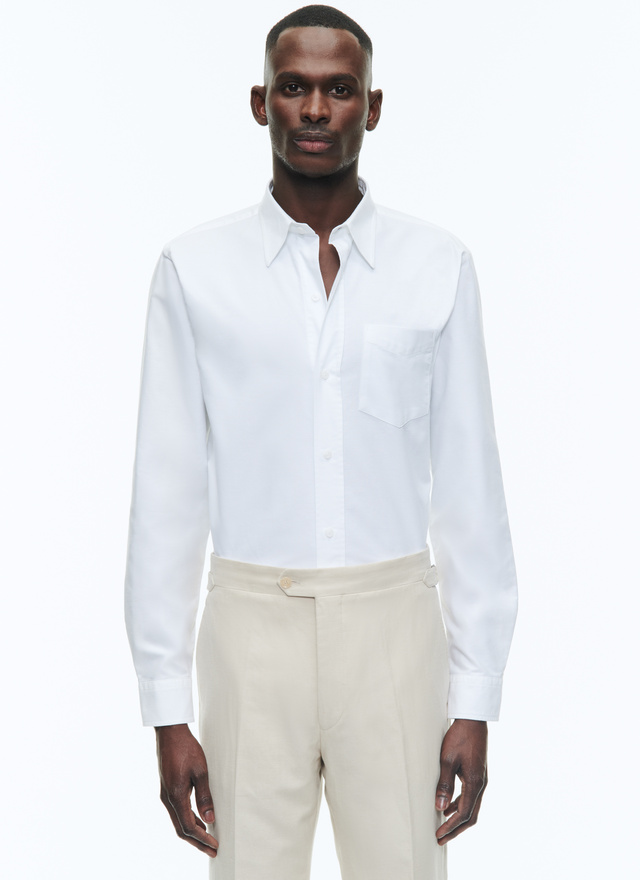 Men's shirt white organic cotton oxford Fursac - H3VIBA-DH01-A001