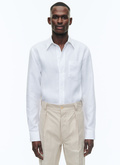 Linen shirt with swallow collar - H3VIBA-DH50-A001
