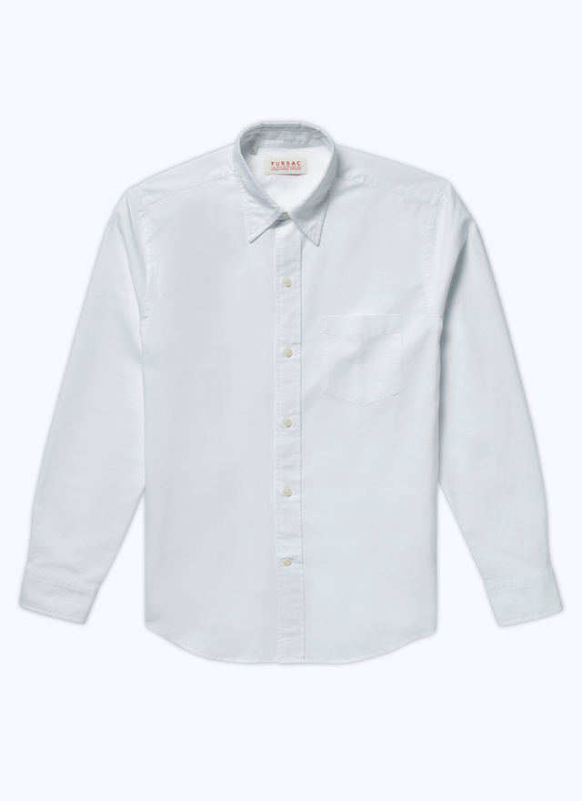 Men's white, ecru cotton shirt Fursac - H3VIBA-VH42-01