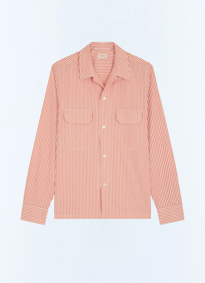 Men's orange cotton poplin shirt Fursac - H3JURY-JH06-E014