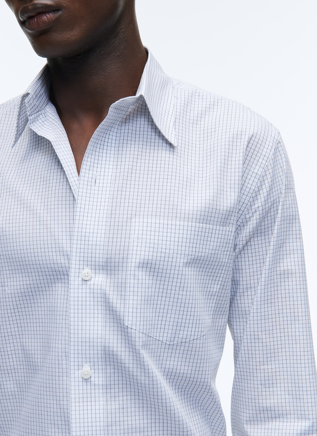 Men's shirt white cotton poplin Fursac - 22HH3VIBA-AH48/02