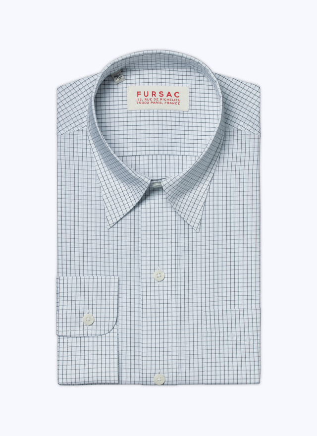 Men's white, ecru cotton poplin shirt Fursac - H3VIBA-AH48-02