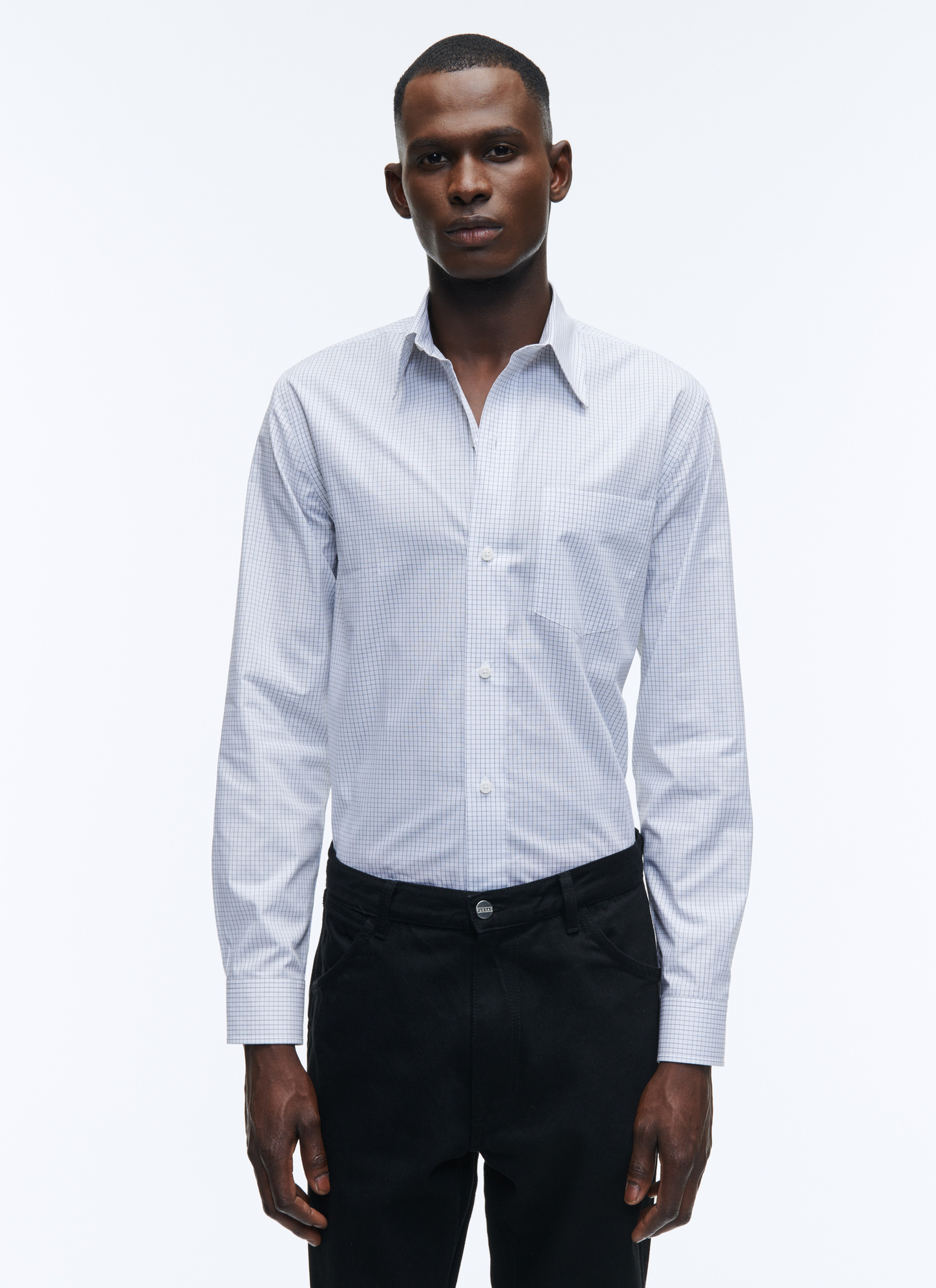 Men's shirt white cotton poplin Fursac - H3VIBA-AH48-02