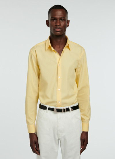 Men's shirt yellow cotton poplin Fursac - 22EH3VADD-VH13/52