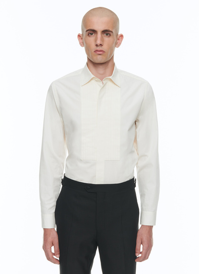 Men's shirt ecru cotton Fursac - H3AVAD-AH07-02