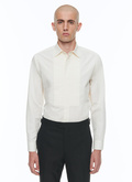 Ecru cotton tuxedo shirt - H3AVAD-AH07-02