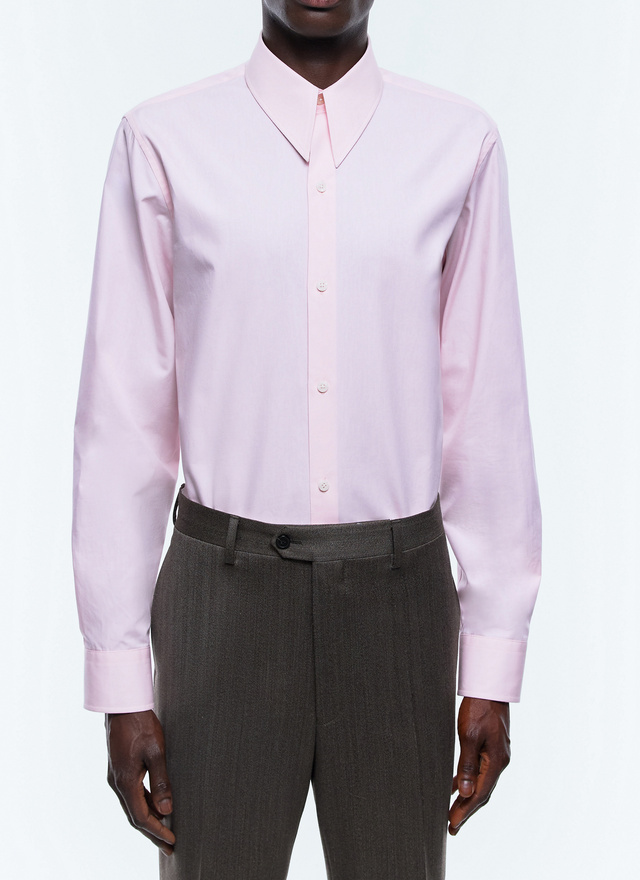 Men's shirt pink cotton poplin Fursac - H3CHIC-DH17-F002