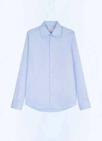 Men's blue, navy blue cotton poplin shirt Fursac - H3JORD-JH03-D011