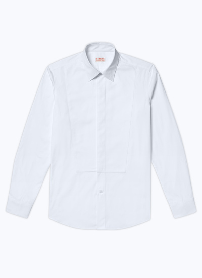 Men's white, ecru cotton poplin shirt Fursac - H3DRON-E020-01