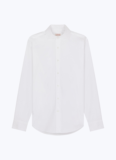 Men's white, ecru egyptian cotton twill shirt Fursac - H3ECUT-E005-01