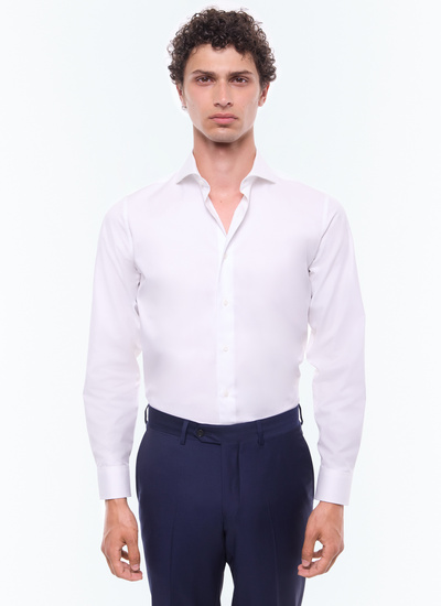 Men's shirt white egyptian cotton twill Fursac - H3ECUT-E005-01