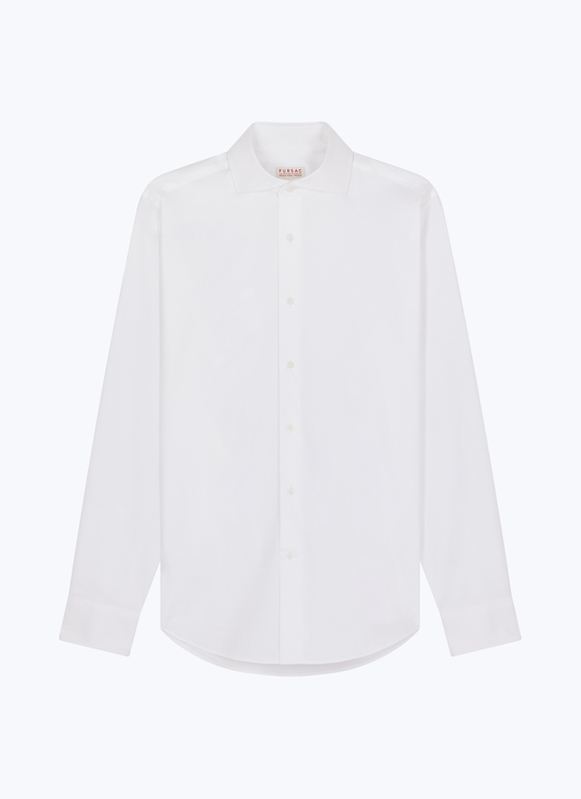 Men's white, ecru cotton twill shirt Fursac - H3ECUT-E005-01