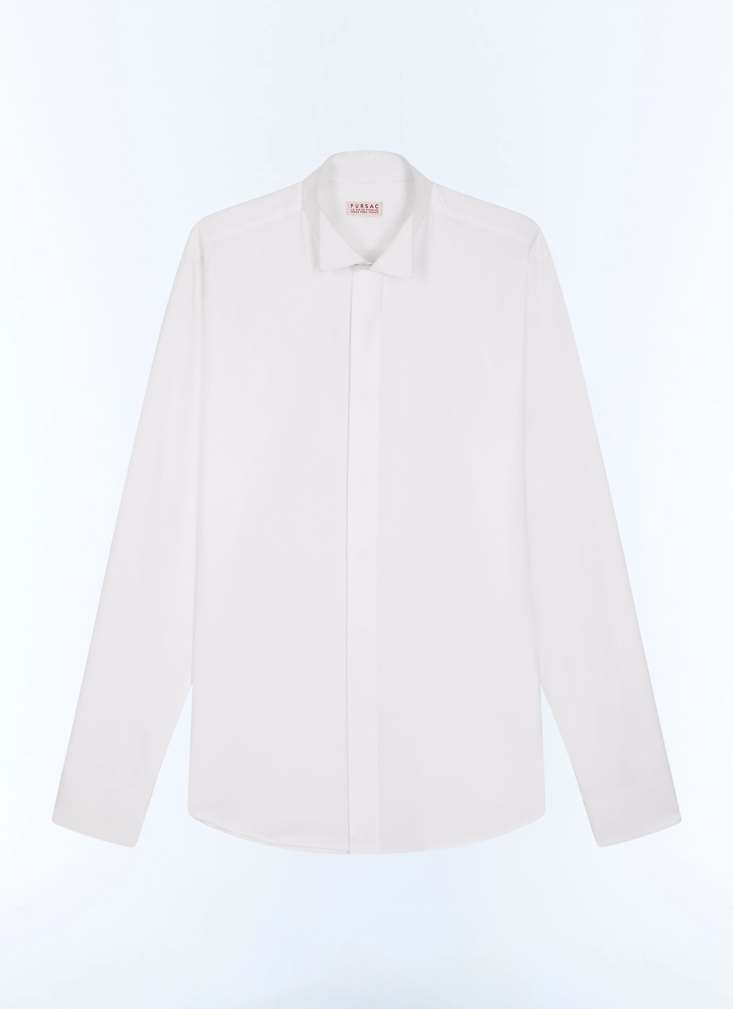 Men's white, ecru main fabric: 100% cotton shirt Fursac - H3LUKK-E005-01