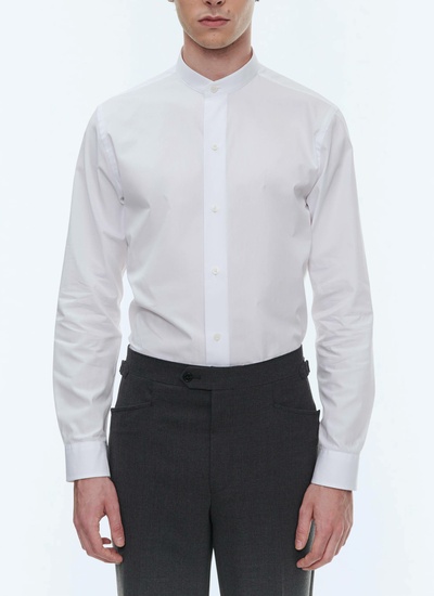 Men's shirt white cotton poplin Fursac - H3TIKA-E005-01