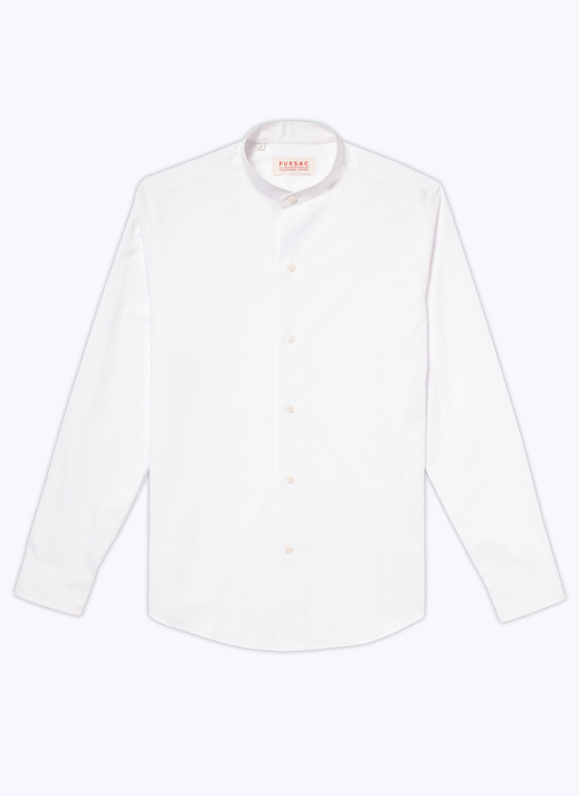 Men's white, ecru cotton poplin shirt Fursac - H3TIKA-E005-01