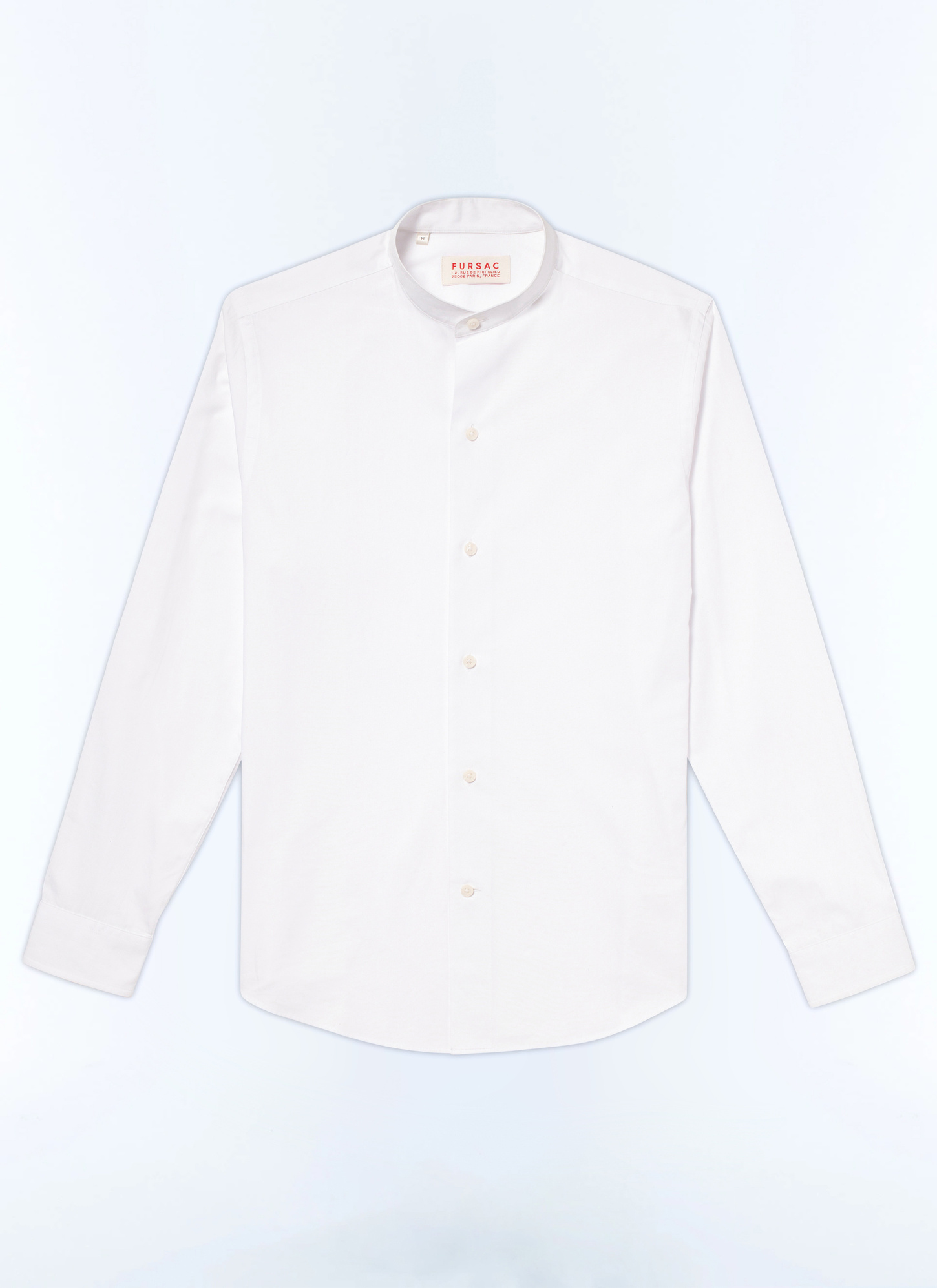 Men's white, ecru cotton poplin shirt Fursac - H3TIKA-E005-01