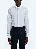 Cotton wing collar and hidden placket shirt - H3VLUK-T001-01
