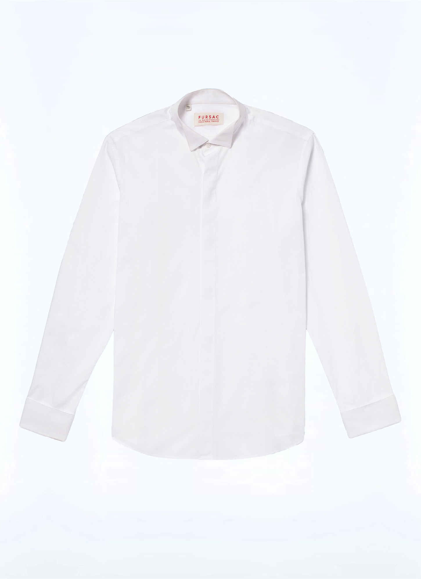 Men's white, ecru cotton poplin shirt Fursac - H3VLUK-T001-01