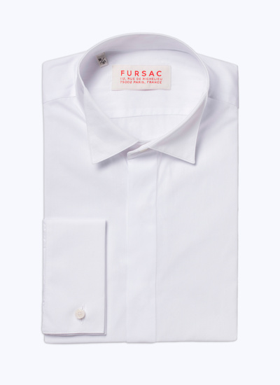 Men's white, ecru egyptian cotton poplin shirt Fursac - H3VLUK-TH62-01