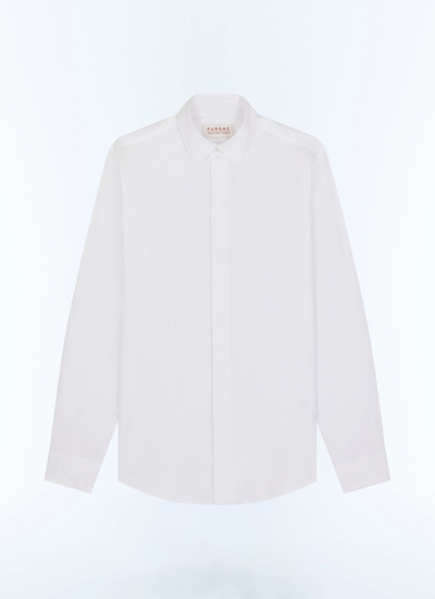 Men's white, ecru cotton poplin shirt Fursac - H3VODI-E005-01