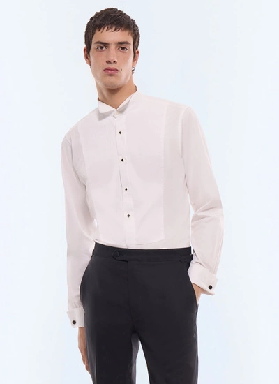 Men's shirt white cotton poplin Fursac - H3VRIA-V002-01