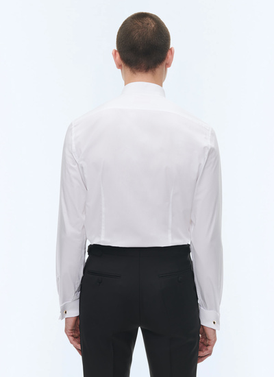 Mens white fitted dress shirts online