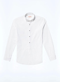 Cotton poplin pleated chestplate shirt - H3VRIA-V002-01