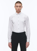 Cotton poplin pleated chestplate shirt - H3VRIA-V002-01