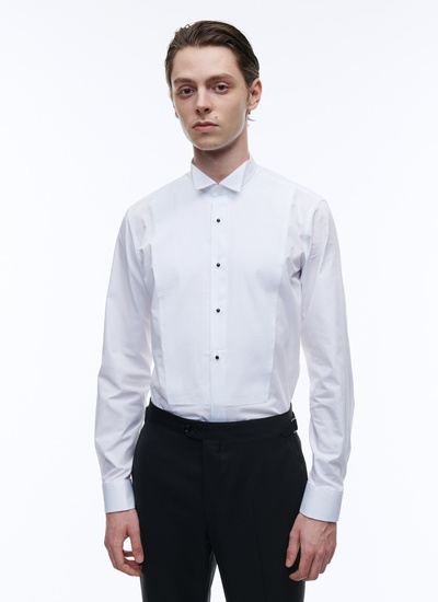 Men's shirt white organic cotton poplin Fursac - H3VRIA-VH62-01