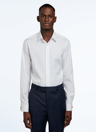 Men's shirt white egyptian cotton poplin Fursac - H3VRIF-E020-01