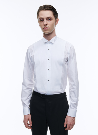 Men's shirt white organic cotton poplin Fursac - PERH3VRIA-VH62/01