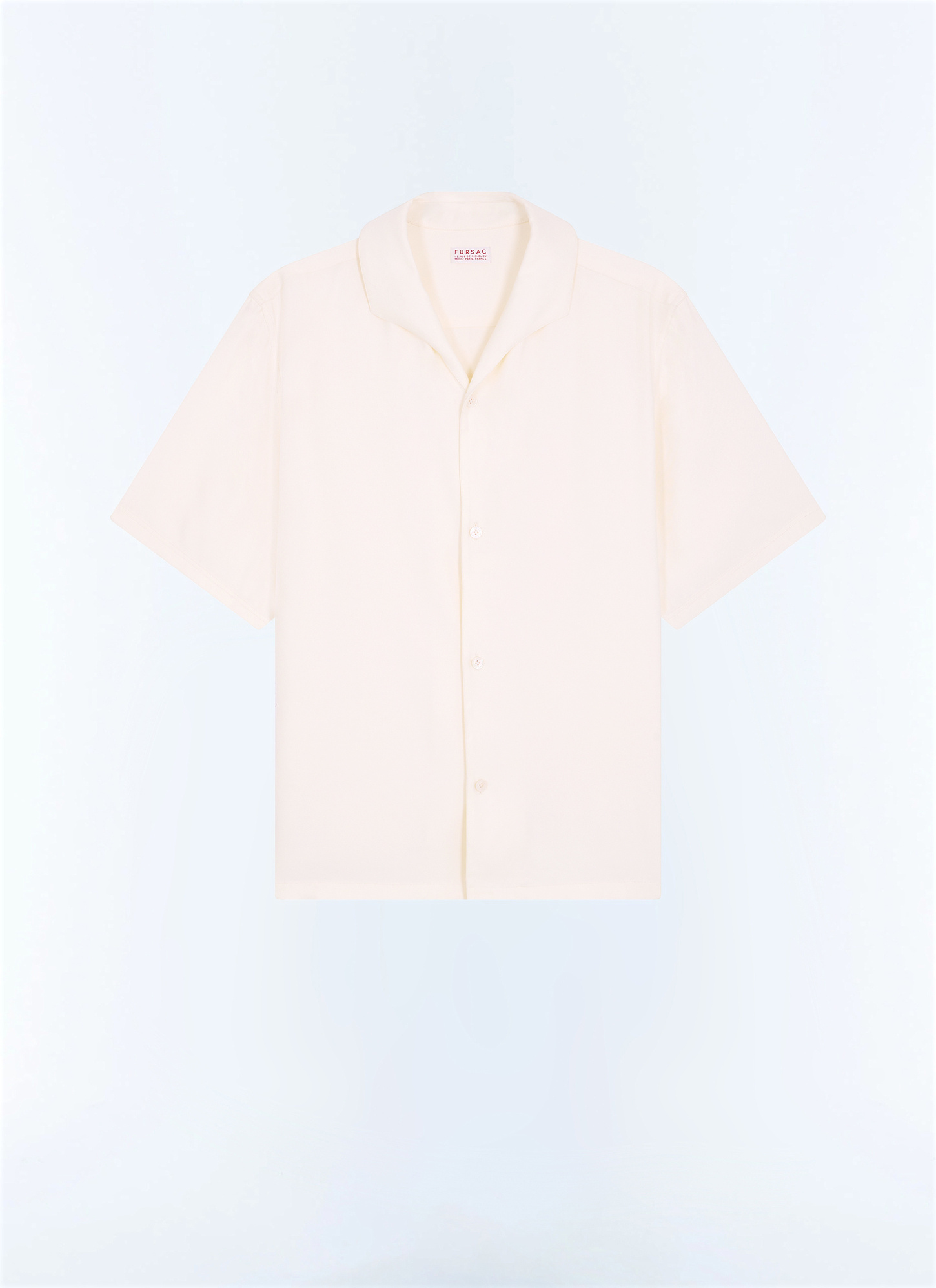 Men's white, ecru main fabric: 100% viscose shirt Fursac - H3LEAU-LH08-A002