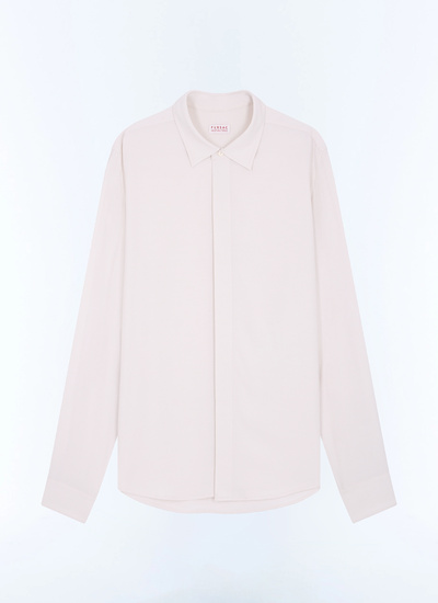 Men's white, ecru main fabric: 100% viscose shirt Fursac - H3LOIR-LH06-A002