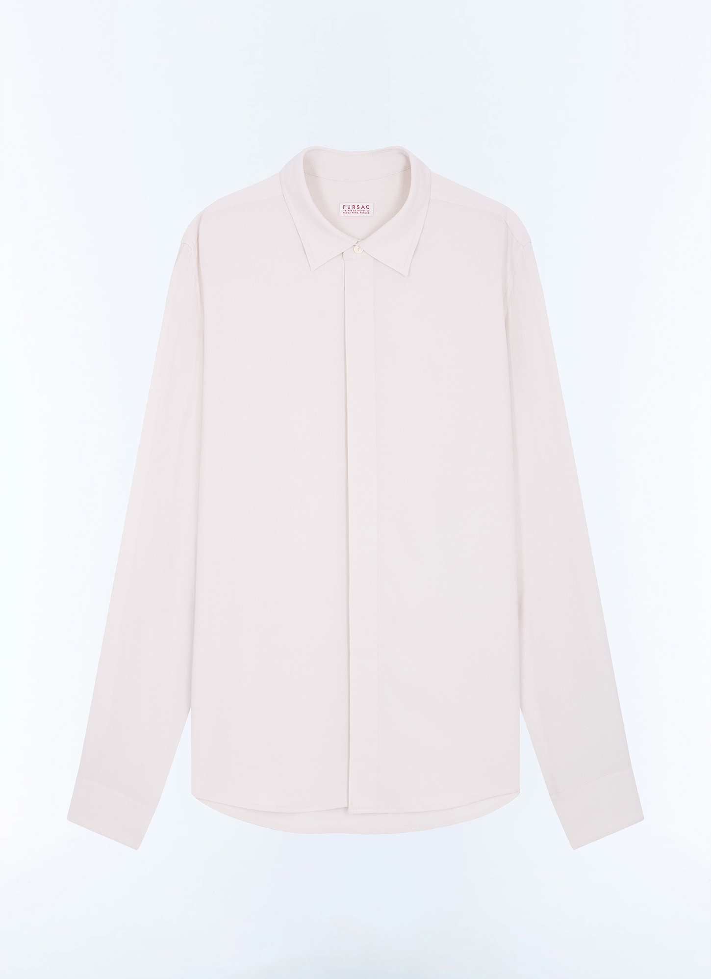 Men's white, ecru main fabric: 100% viscose shirt Fursac - H3LOIR-LH06-A002