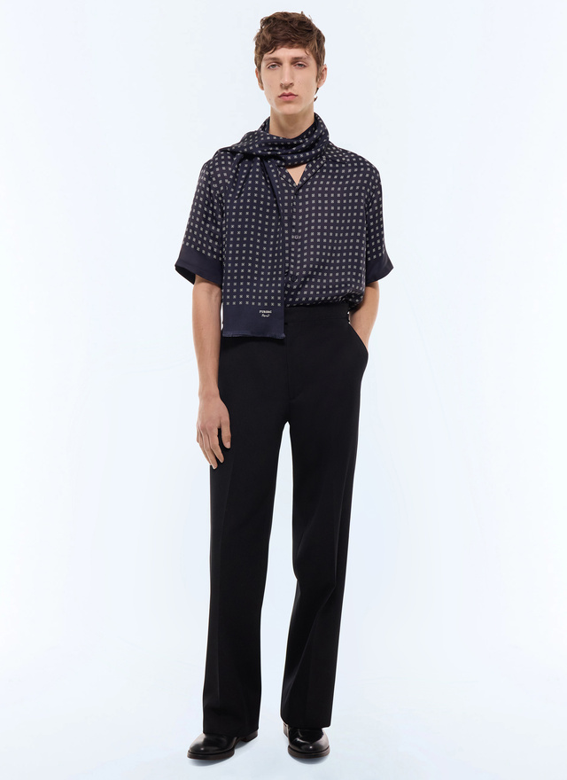 Men's navy shirt Fursac - H3LINT-LH05-D030