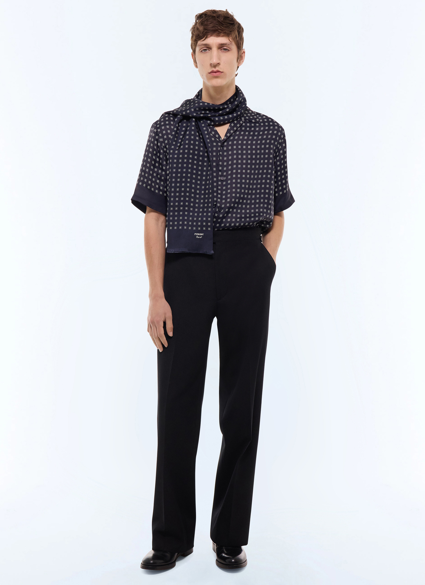 Men's navy shirt Fursac - H3LINT-LH05-D030