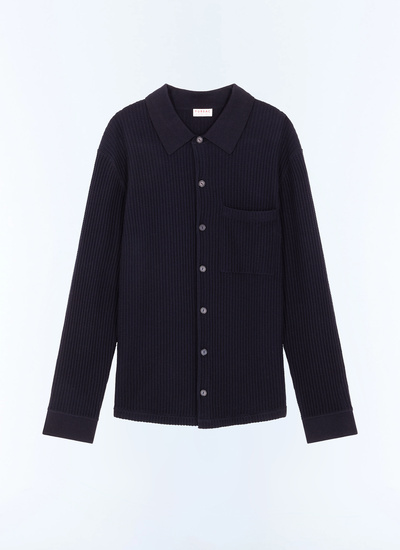 Men's blue, navy blue main material: 60% cotton, 28% wool, 10% polyamide, 2% elastanelining: none shirt Fursac - A2LCHE-LA02-D030