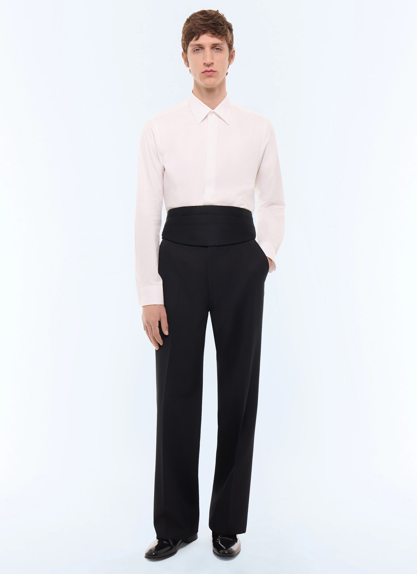 Men's white, ecru main fabric: 100% cotton shirt Fursac - H3LODI-E005-01