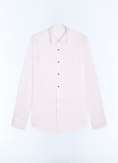 Men's white, ecru main fabric: 100% cotton shirt Fursac - H3LRIA-LH15-A001