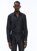 Navy blue silk shirt - H3ADAV-BH01-30