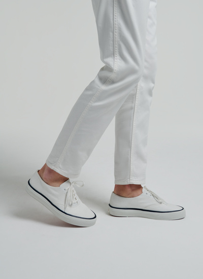 Men's shoes white cotton canvas Fursac - LBASKT-SC97-02