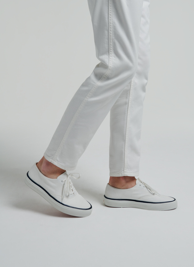 Men's shoes white cotton canvas Fursac - LBASKT-SC97-02