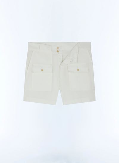 Short blanc homme toile de coton Fursac - P3FLYN-FP09-A001
