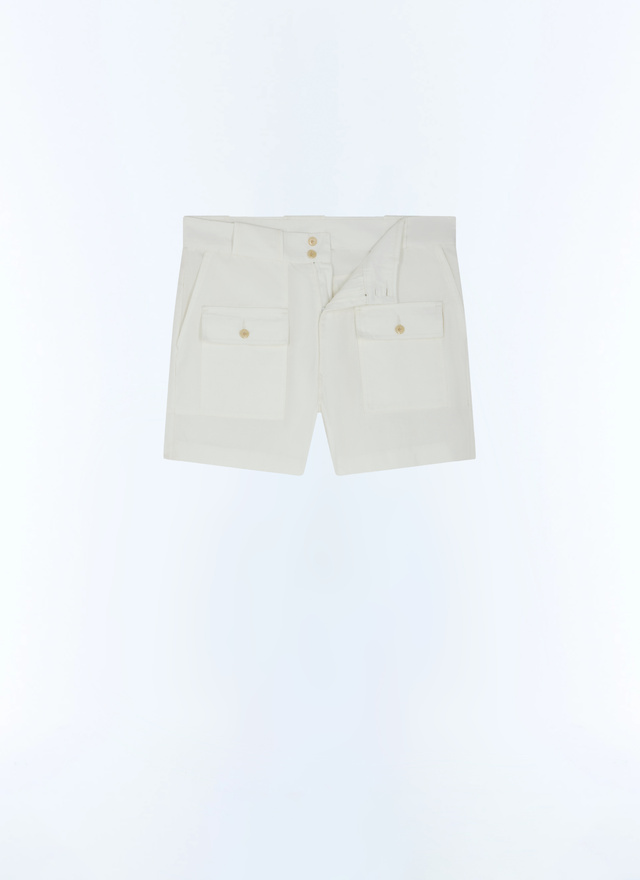 Short blanc homme toile de coton Fursac - P3FLYN-FP09-A001