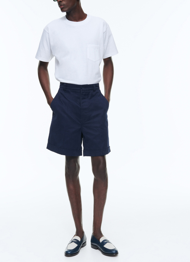Men's short navy blue cotton canvas Fursac - P3DOMA-BP11-31