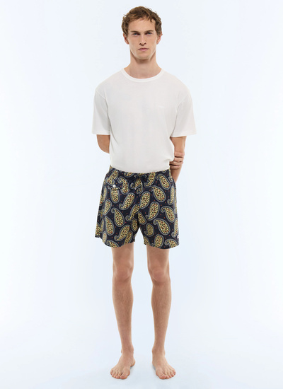 Shorts de bain homme bleu marine tissu technique en polyester recyclé Fursac - P3VAHI-JP05-L003